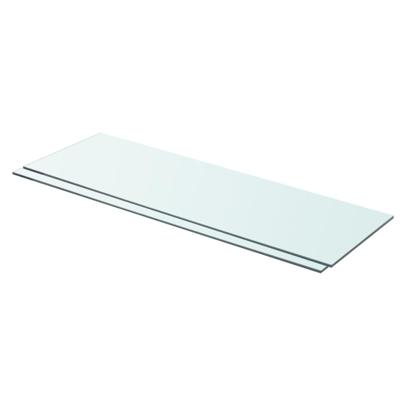 Schappen 2 st 80x25 cm glas transparant
