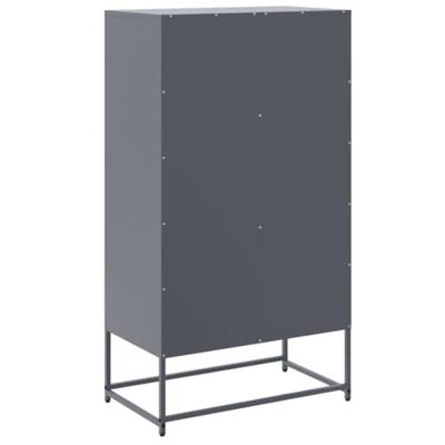 Hoge kast 68,5x38,5x123,5 cm staal antracietkleurig