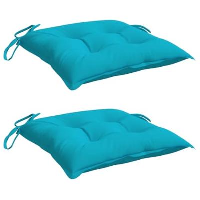 VidaXL Stoelkussens 2 st 50x50x7 cm stof turquoise