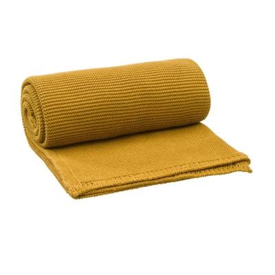 Fresk gebreide deken Uni Mustard Fresk gebreide deken Uni Mustard