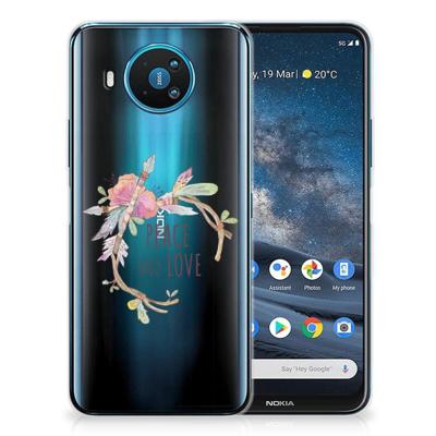 Nokia 8.3 Telefoonhoesje met Naam Boho Text Nokia 8.3 Telefoonhoesje met Naam Boho Text