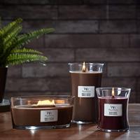 WoodWick Geurkaars Medium Black Cherry - 11 cm / ø 10 cm - Geurkaars in Glas - Houten Lont - thumbnail