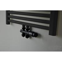 Riko set thermostatisch onderblok recht mat zwart - thumbnail