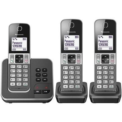 Panasonic KX-TGD323 DECT Telefoon Trio Set met antwoordapparaat - Zwart Panasonic KX-TGD323 DECT Telefoon Trio Set met antwoordapparaat - Zwart