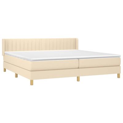 Boxspring met matras stof crèmekleurig 180x200 cm