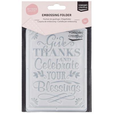 Vaessen Creative • embossing folder give thanks celebrate
