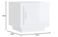 Salontafel 51x50x45 cm bewerkt hout hoogglans wit - thumbnail