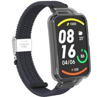 Braided nylon bandje met case - Donkergrijs - Xiaomi Smart band 7 Pro - thumbnail