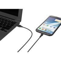 Renkforce RF-4316220 USB-kabel USB 2.0 USB-A stekker, USB-micro-B stekker 1.00 m Zwart Vergulde steekcontacten - thumbnail