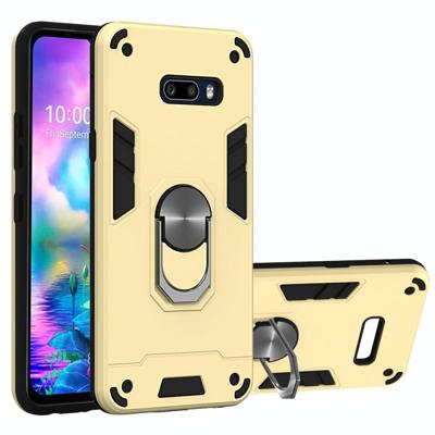 Voor LG G8X ThinQ / V50S ThinQ 2 in 1 Armour Series PC + TPU beschermhoes met ringhouder(Goud)
