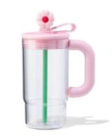 HEMA Drinkfles 720ml met rietje bloem - thumbnail