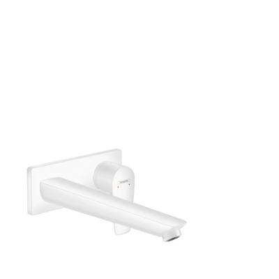 Wastafelmengkraan Talis E HansGrohe Afdekset Uitloop 22.5 cm en Afvoerplug Mat Wit