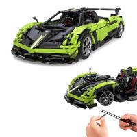 Pagani Huayra BC 1:8 bouwstenen/bouwset - Groen - thumbnail