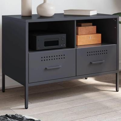 Tv-meubel 68x39x50,5 cm staal antracietkleurig