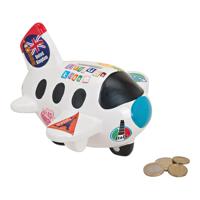 Spaarpot Vliegtuig Reiskas, van keramiek, B16 x D17 x H14 cm - thumbnail