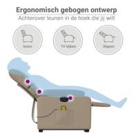 Sta-op-massagestoel elektrisch kunstleer cappuccinokleurig - thumbnail
