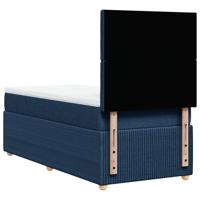 Boxspring met matras stof blauw 90x200 cm - thumbnail