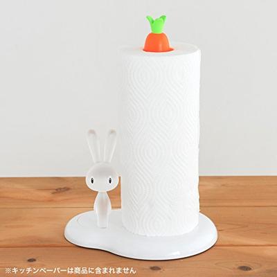 Alessi Bunny & Carrot Keukenrolhouder kunststof wit Alessi Bunny & Carrot Keukenrolhouder kunststof wit