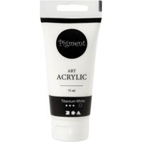 Creativ Company Acryl verf, semi-glanzend, dekkend, wit, 75 ml/ 1 fles - thumbnail