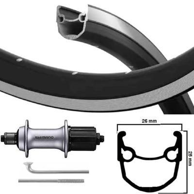 Kgs achterwiel 28 inch (622) zwart-zilver cassette 8-9 speed uitval