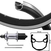 Kgs achterwiel 28 inch (622) zwart-zilver cassette 8-9 speed uitval - thumbnail