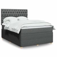 Boxspring met matras stof donkergrijs 160x200 cm - thumbnail