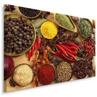Schilderij - Kruiden en specerijen in schalen, multi-gekleurd, 4 maten, premium print - thumbnail