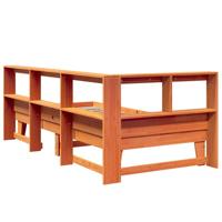 Bed met boekenkast zonder matras grenenhout wasbruin 75x190 cm - thumbnail