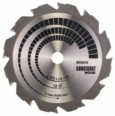 Bosch Accessories Construct Wood 2608641201 Hardmetaal-cirkelzaagblad 190 x 20 x 2.6 mm Aantal tanden: 12 1 stuk(s) Bosch Accessories Construct Wood 2608641201 Hardmetaal-cirkelzaagblad 190 x 20 x 2.6 mm Aantal tanden: 12 1 stuk(s)