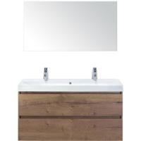 Maxx XL Badmeubelset 120 cm - Tabacco - Wastafel Just Enkel 2 Kraangaten met Spiegel - thumbnail