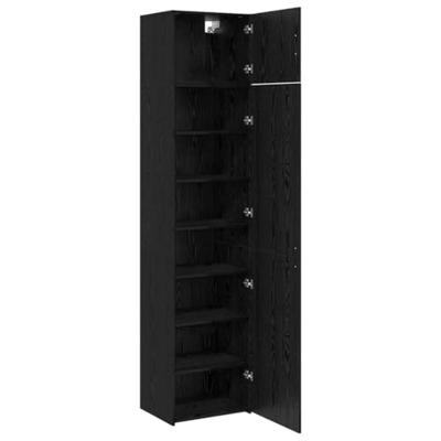 Opbergkast Zwart eiken 50 x 41 x 225 cm Bewerkt hout