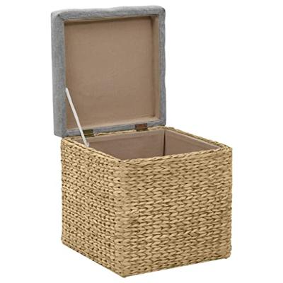 Poefset zeegras grijs 2-delig