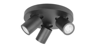Highlight Spot Oliver 3 lichts rond badkamer IP44 zwart Highlight Spot Oliver 3 lichts rond badkamer IP44 zwart