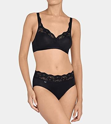 Romance Soft Bra BH zonder beugel - Zonder vulling en niet voorgevormde kanten Bh - Zwart - Wit