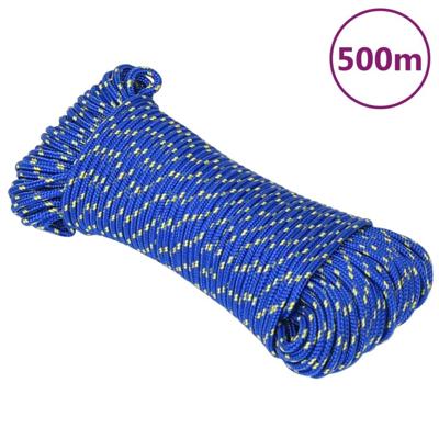 VidaXL Boottouw 3 mm 500 m polypropyleen blauw VidaXL Boottouw 3 mm 500 m polypropyleen blauw