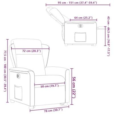 Sta-op-massagestoel elektrisch verstelbaar stof donkerbruin