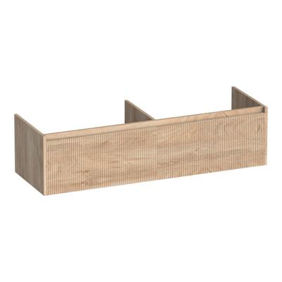 Brauer Embrace Wavy - Onderkast - 140 cm - met 2 Softclose Lades Greeploos en 2 Sifon Uitsparingen - Forest Wheat