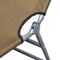 Ligbed inklapbaar met verstelbare rugleuning taupe - thumbnail