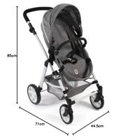 Combi-poppenwagen Nele - Grey Jeans - thumbnail