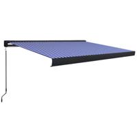 Luifel handmatig 350x250 cm blauw en wit - thumbnail