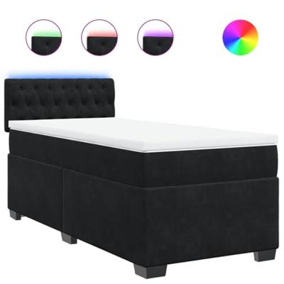 Boxspring met matras fluweel zwart 80x200 cm