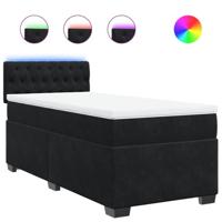 Boxspring met matras fluweel zwart 80x200 cm - thumbnail