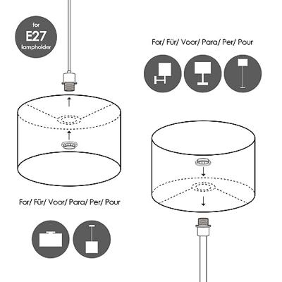 Papieren Woven Lampenkap - Cilindrisch - Black - Moderne stijl - ø40 x 22 cm - E27 fitting - Voor Staand Lamp - Ontworpen voor woonkamer en eetkamer