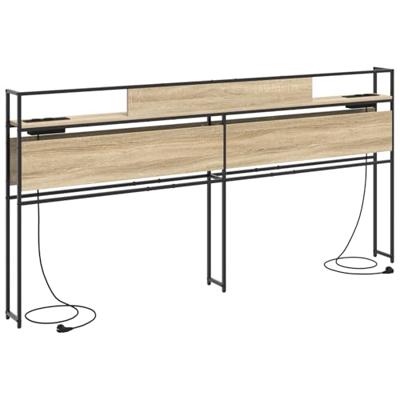 Opberghoofdbord met plank Sonoma eiken 200 cm Bewerkt hout