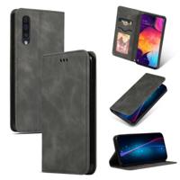Retro huid voelen Business magnetische horizontale Flip lederen case voor Samsung Galaxy A50?? (donkergrijs) - thumbnail