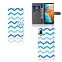Huawei Y6 (2019) | Telefoon Hoesje | Zigzag Blauw - thumbnail