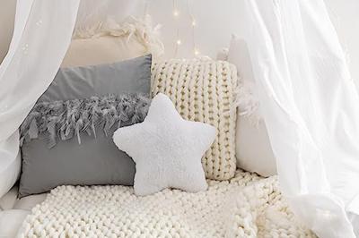 J-Line Kussen Gebreid Acryl Wit J-Line Kussen Gebreid Acryl Wit