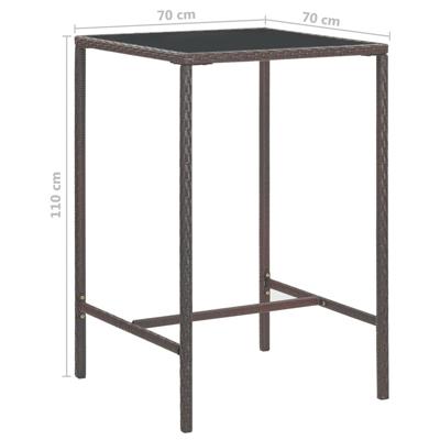 3-delige Tuinbarset met kussens poly rattan bruin