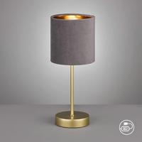 Fischer & Honsel NachtkastlampjeAura grijs velvet - 50494 - thumbnail