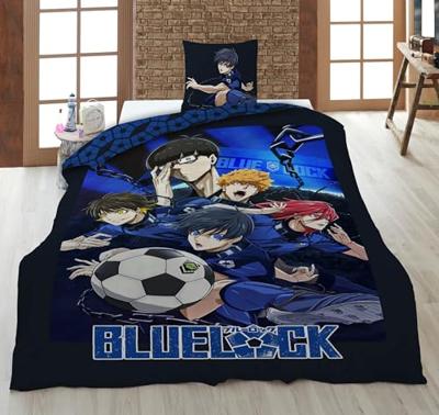 Blue Lock dekbedovertrek polyester 140 x 200 cm - Katoen - 63 x 63 cm